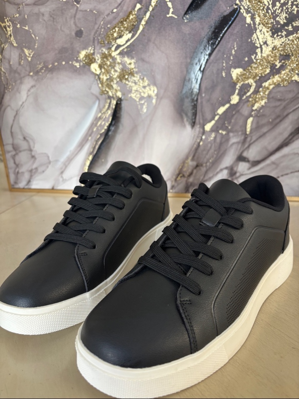 New York & Company Black Sneakers with White Platform